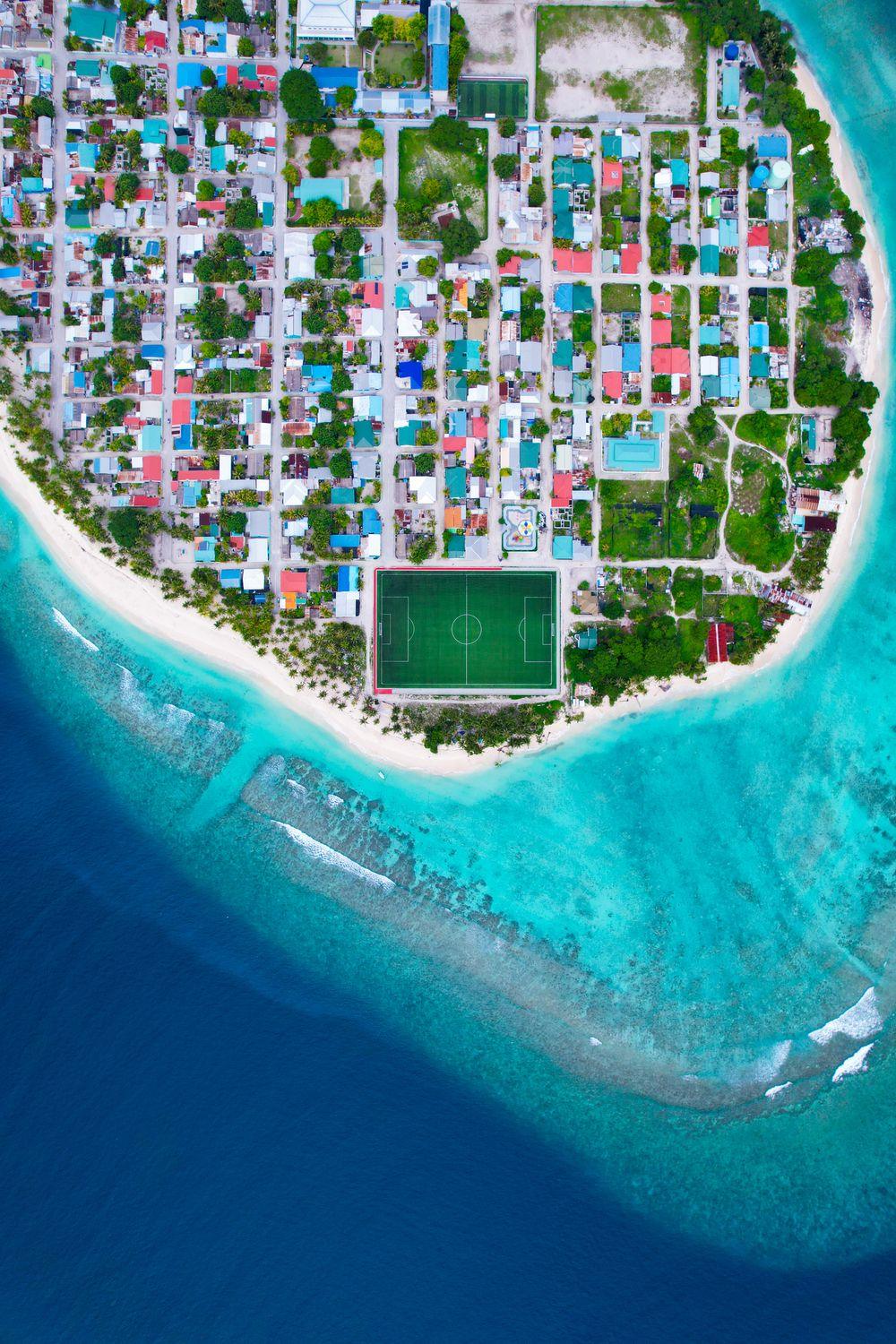 A Maldivian island seen from above
